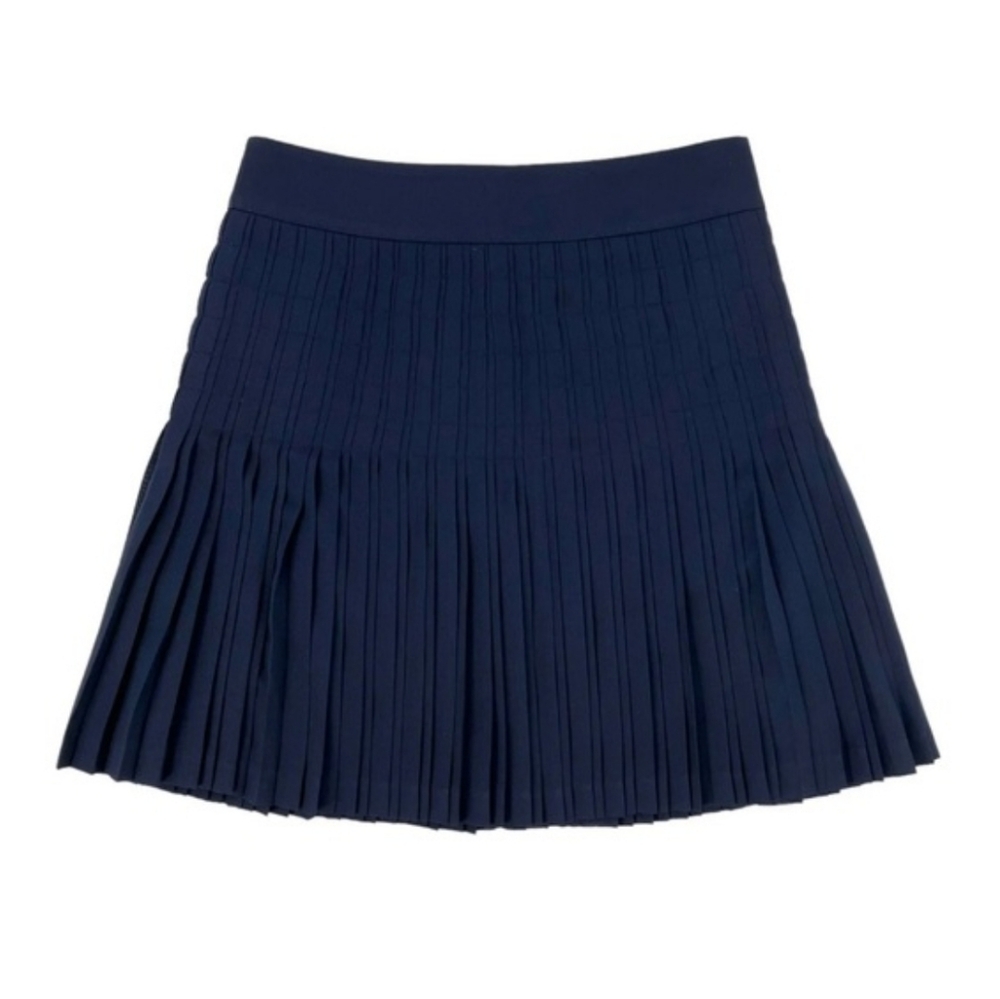 J Crew Factory Skirt Size 0 Pleated Navy Lined Short Classic